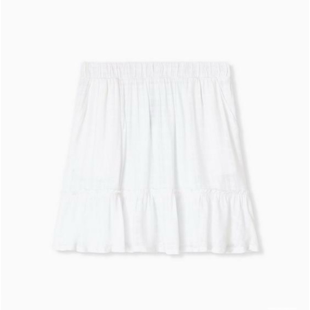NEVER WORN Torrid 3 White Gauze Ruffle Mini Skirt, Fully Lined